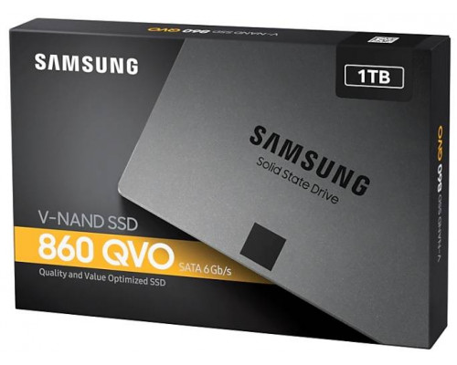 Твердотельный диск 1TB Samsung 860 QVO, V-NAND, 2.5", SATA III, [R/W - 520/550 MB/s]